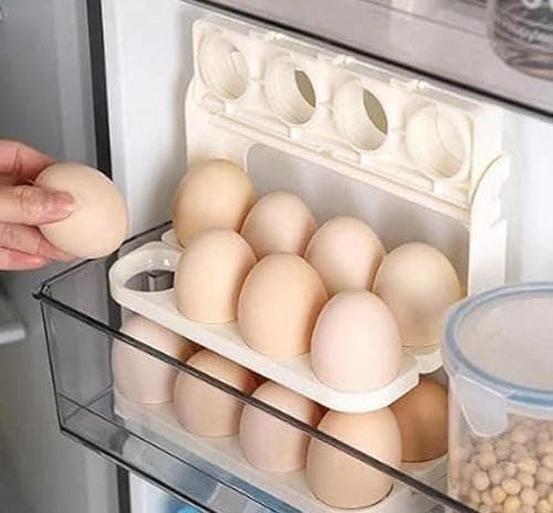 Generic Foldable Egg Organiser Plastic Stand 3-Tier, .qu Basket