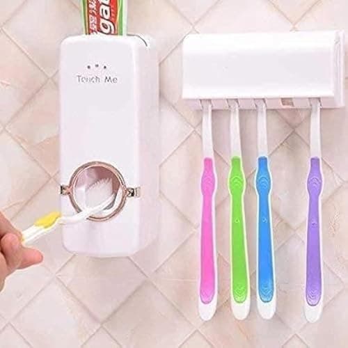 Special Offer (20 Dispensers) Automatic Toothpaste Dispenser, Press to Dispense, Prep with 5 Toothbrush Holders
