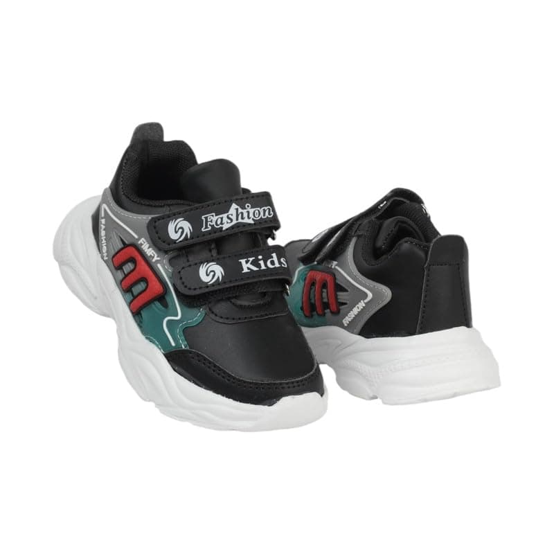 Kids Casual Leather Sneakers 970 Black 28 Shoes