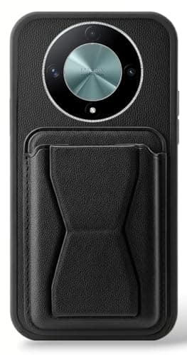Case with Card Holder & Kickstand – Luxury PU Leather Shockproof Cover, Slim Anti-Scratch Protective Phone Case for Honor X9b (Black) Cellular phone case