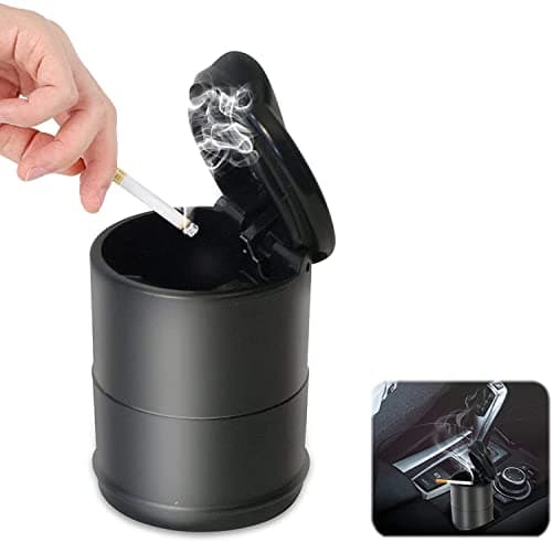 ENAIAH Car Ashtray, Car Ashtray with Lid, Portable Car Smokeless Ashtray, Portable Car Ashtray for Outdoors, for Car, Home, Office