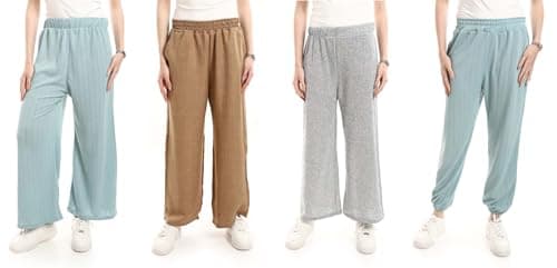 Red Circle Womens Bundle of 4 Comfortable Elastic Waist Summer Lounge Pants Bundle of 4 Comfortable Elastic Waist Summer Lounge Pants Outerwear