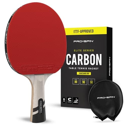 PRO SPIN Table Tennis Bat With Pro Carbon Fibre Technology for Increased Control, Spin & Power | Performance-Level Ping Pong Bat | With Premium Rubber Protector