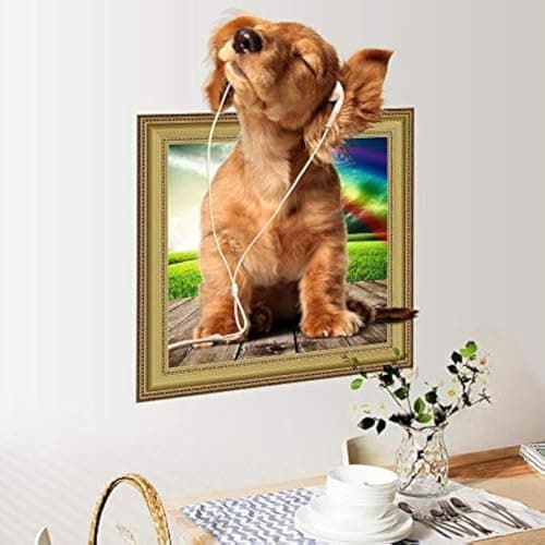 3D wall stickers DIY Dog Removable Wall Decal Home Sticker waterproof wallpaper