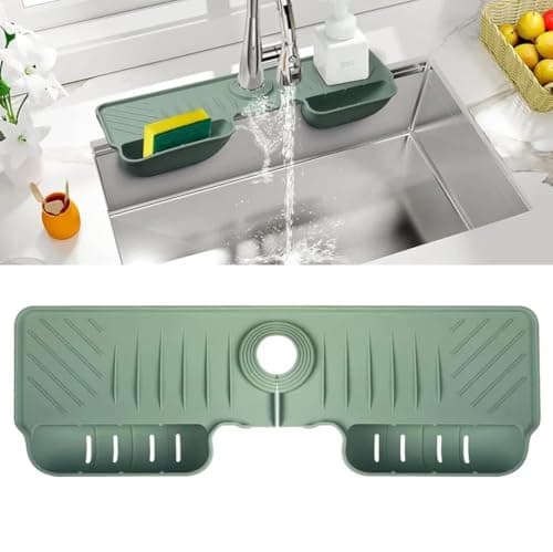 Generic Silicone Sink Organiser, Black, with 2 Pockets for Sponges, Practical Countertop Tray, .mk