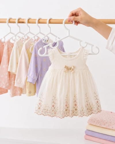 10 Pack Baby Clothes Hangers Wardrobe Organizer Durable Lightweight Garment Holder For Infant Toddler Clothing Space Saving Closet Storage Solution Width 29 Cm Home Nursery Organization
