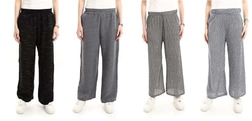 Red Circle Womens Bundle of 4 Comfortable Elastic Waist Summer Lounge Pants Bundle of 4 Comfortable Elastic Waist Summer Lounge Pants
