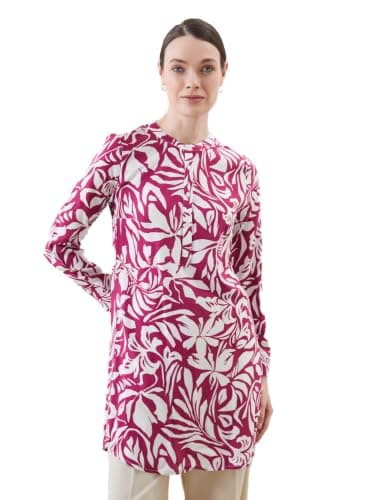 LC WAIKIKI Woman Grandad Collar Floral Buttoned Women's Tunic