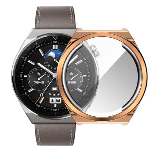 Screen Protector Case Compatible For GT 2E Soft TPU Full Cover Scratch Resistant For GT 2E Smartwatch (Rose Gold)