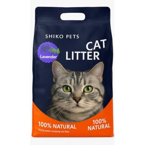 SHIKO.PETS Cat Litter, Anti-Bacterial Bentonite, Fast Clumping, 99% Dust Free, 5L (Lavender) Animal litter