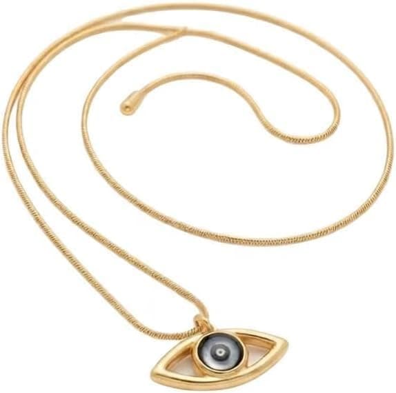 Stainless Steel Eye Pendant Necklace Elegant Modern Chain for Daily Use