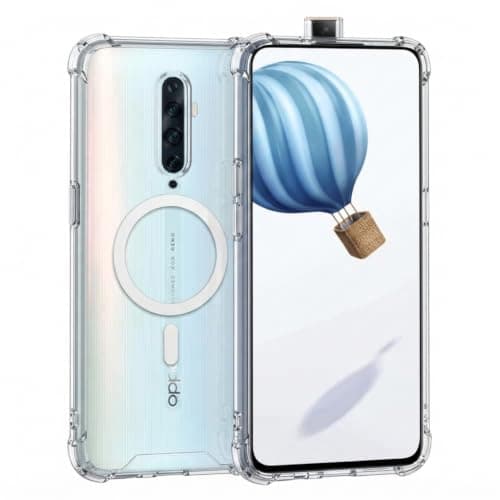 Protective Cover (Compatible With Oppo Reno 2F), Magnetic Clear Case With Raised Edges, Shockproof And Slim For (Clear)