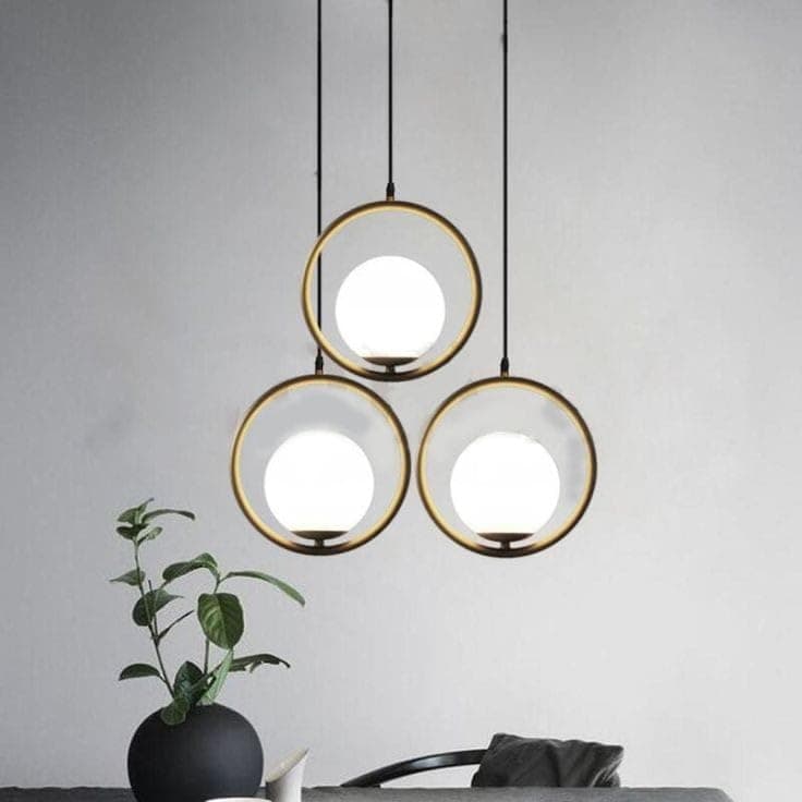 Generic Pendant Light 3 Bulb Without Bulbs 80x60x80 cm Gold