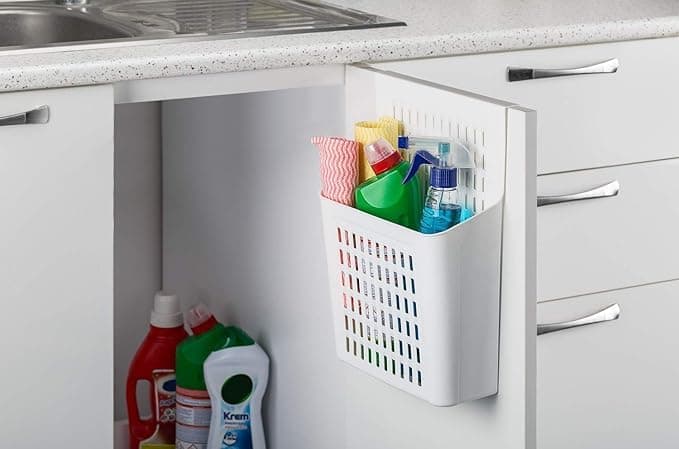 .Plastic Home Supplies and Cleansers Organizer, 35x23 cm - White