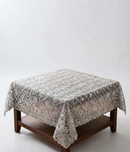 Embroidered Tablecloth 85x85cm Square Cover for Side Coffee Tables