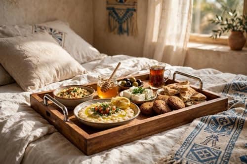Generic Wooden dinner tray with steel handle,Size 60 * 40 cm,Beech wood, .am