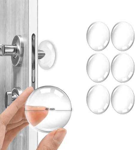 4 Pack Silicone Door Stopper Wall Protector - Adhesive Door Handle Protectors, Shock Absorbing Pads for Wall Damage Prevention for Home Office Doorstop