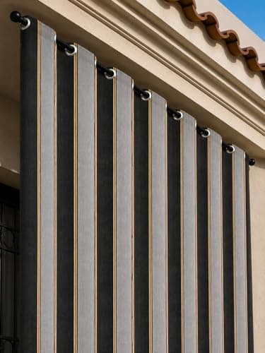 Ghamam - Elegant Balcony Curtain,1pic 150x250CM,BLK1-6