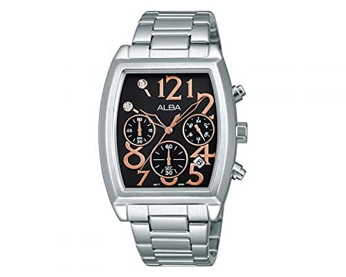 Alba Watch for Women, Quartz Movement, Analog Display, Silver Stainless Steel Strap-AT3703X