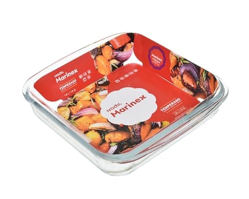 Marinex Glass Square Oven Tray, 1.8 litres, Glass, Clear, 86961 Casseroles