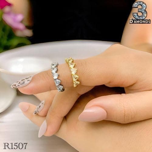 3 Diamonds 292474661779667 Platinum-Plated Heart Eternity Ring – Full Zircon Band For Romantic Styles-1