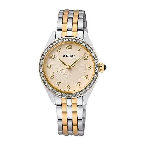 Seiko Watch for Women, Quartz Movement, Analog Display, Silver Stainless Steel Strap-SUR480P1