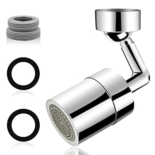 720 Degree Swivel Sink Faucet Aerator, Universal Aerobic Faucet Adapter, Multifunctional Large Angle Sprayer Large Flow Faucet Aerator, Replacement Faucet Accessory for Bathroom, Kitchen, Face Wash Faucet water aerator