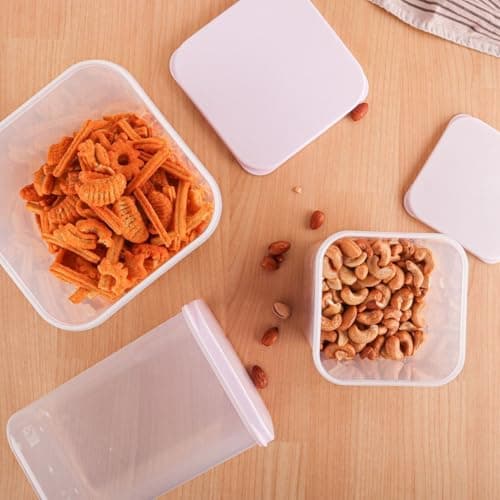 Generic Food Storage Containers, 3-Pack Set, Airtight Seal, for Legumes, Pasta and Rice, 1400ml, 2100ml and 3100ml, .soh
