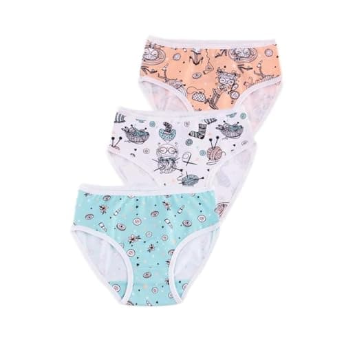 Milk Girls Pack Of 3 Girl'S Cotton Brief Underwear Panties Underpants