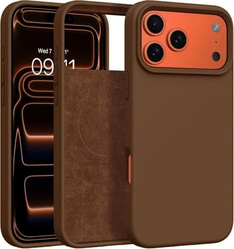 Compatible with iPhone 17 Pro Max Case 6.9", Slim Liquid Silicone 3 Layers Soft Gel Rubber Shockproof Protective Cover with Anti-Scratch Microfiber Lining (Choclate) Cellular phone case
