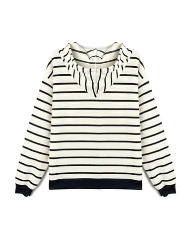KOTON womens Striped Hoodie Sweatshirt
