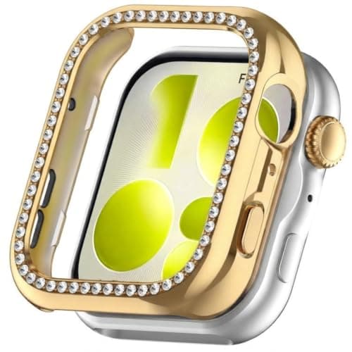 Protective Case (Compatible with Huawei Fit 5), Hard PC with Single Row Of Diamonds, Half Coverage, Coated Carbon Fiber