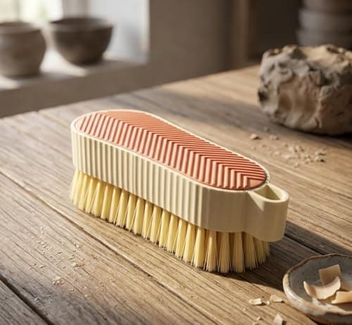 Multipurpose Cleaning Brush with Dense Bristles and Comfortable Grip for Floor Bathroom Kitchen Carpet Shoe Deep Scrubbing with Hanging Loop