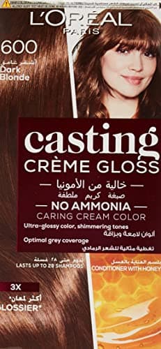 L'Oréal Paris Casting Crème Gloss Hair Color, 600 Dark Blonde, No Ammonia, Covers White Hair, Lasts Up to 32 Washes, 1 Pack Hair coloring agent