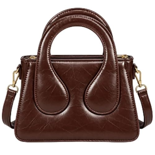 TRENDORA Women’s Handbag, Elegant Top Handle Bag with Detachable Shoulder Strap, Compact Stylish Everyday Purse