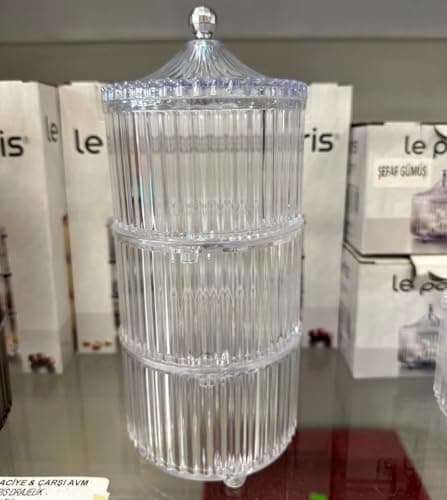 Generic 3-Tier Clear Acrylic Candy Jar Stand, Multi-Purpose for Sweets, Nuts and Snacks, Sugar, Coffee or Tea, .db