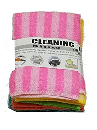 Generic Multi Color Geometric Kitchen Towels, 5 Count, 28 x 28 cm, Microfiber