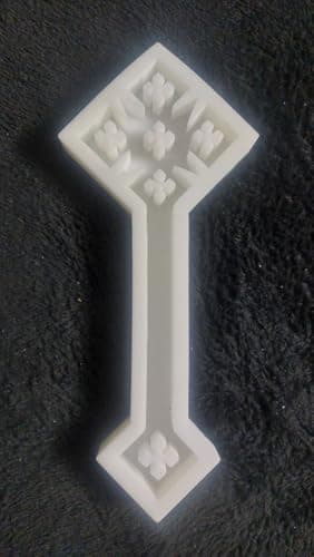 Ethiopian 3D Printed Hand Cross Silicone Mold, Blue and White, Plastic, Traditional Religious Design Craft mold
