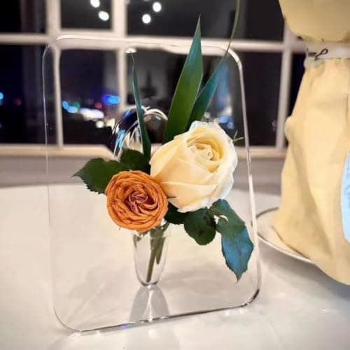 Modern Clear Acrylic Flower Vase with Elegant Stand Home Office Decor