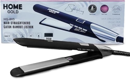Hair Straightener Salon Quality Styling With Heat 980°F HG-805 Black White Hair iron