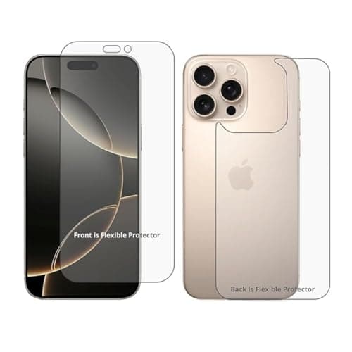 BESHYAKA Fixable Hydrogel Screen & Back Protection Compatible With Iphone 16 Pro Max – Anti-Scratch, Dust Resistant, Bubble-Free, Easy Install, HD Clear – Not A Glass (One Piece) Screen protector