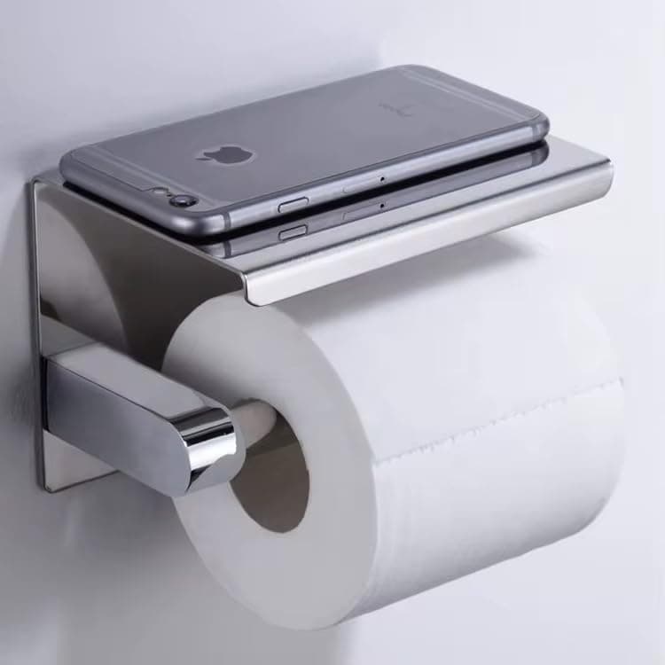Stainless steel 304 toilet tissue paper holder - roll toiler paper holder with shelf premium quality toilet paper holder