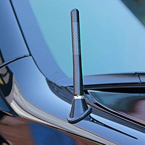 KaberTrade Carbon Fiber Short Sport Car Antenna - Fits Most Models - 12cm Long - Carbon Black - KaberTrade