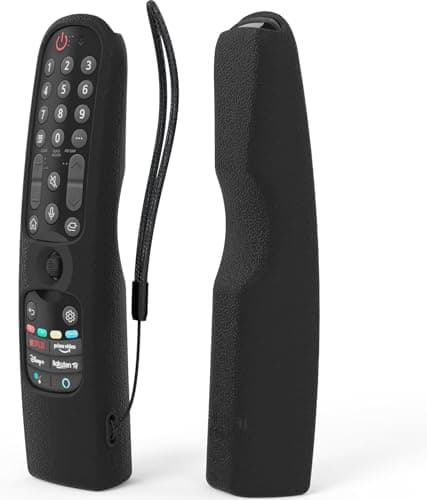 CASE Silicone MR22GN Magic Remote LG Cover Compatible with LG MR22GA/MR23GN/MR24GN OLED Smart TV Remote, Shockproof Protective Case with Loop (Black) Portable electronic device cover