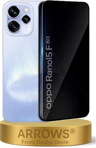 ARROWS 2-Piece Privacy Glass Screen Protector for Oppo Reno 15F, Anti Spy Tempered Glass, 9H Hardness Anti-fingerprint, Full Coverage [Not Support Fingerprint Unlock]