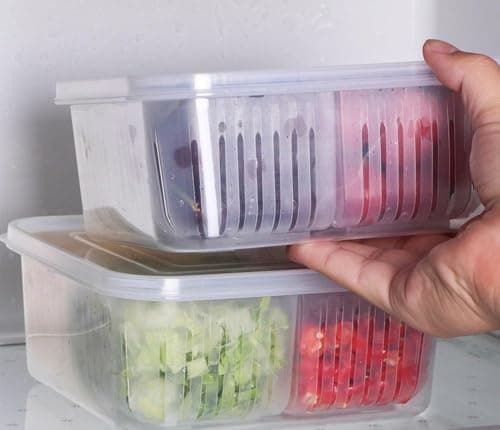 Generic Kitchen storage container with lid, container with a strainer and a snap-lock lid, Or a transparent food storage container..., With a leak-proof lid, .bs