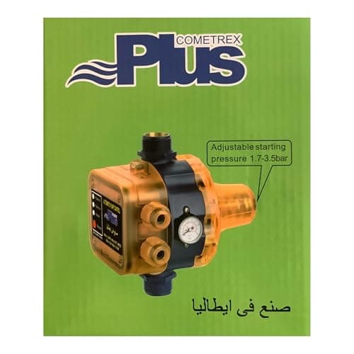 جهاز كومتركس الإلكتروني يعمل كبديل للبوونه والأوتوماتيتك كما يوجد به حساس حمايه المتور عند قطع الماء صناعة ايطالي (شفاف 22 بار ، صغير) يعمل حتى دور الرابع