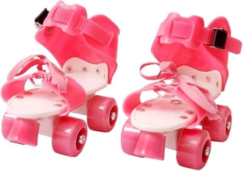 Roller Skates for Beginners, Adjustable Size Front Spacers for Kids Ages 4-12 Years Old PU Roller Skates with Sports Toys