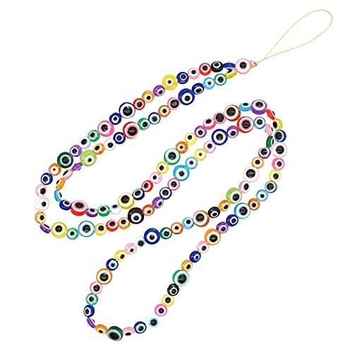 Hpory Beaded Phone Lanyard Wrist Strap, Long Phone Beaded Lanyard Polymer Clay Beaded Phone Charm, Colourful Beaded Phone Charm Strap, Mobile Phone Beads Lanyard for Girls Women Body strap