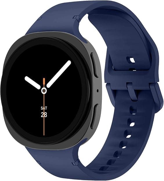 Sport Band for (Compatible with Samsung Galaxy Watch 8) Band 40mm 44mm/8 Classic 46mm Men Women,No Gap Soft Silicone Rubber Replacement Strap Waterproof Wristband